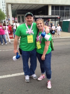 Carole and Mike Morbitzer at the 2013 Komen Columbus Race for the Cure.
